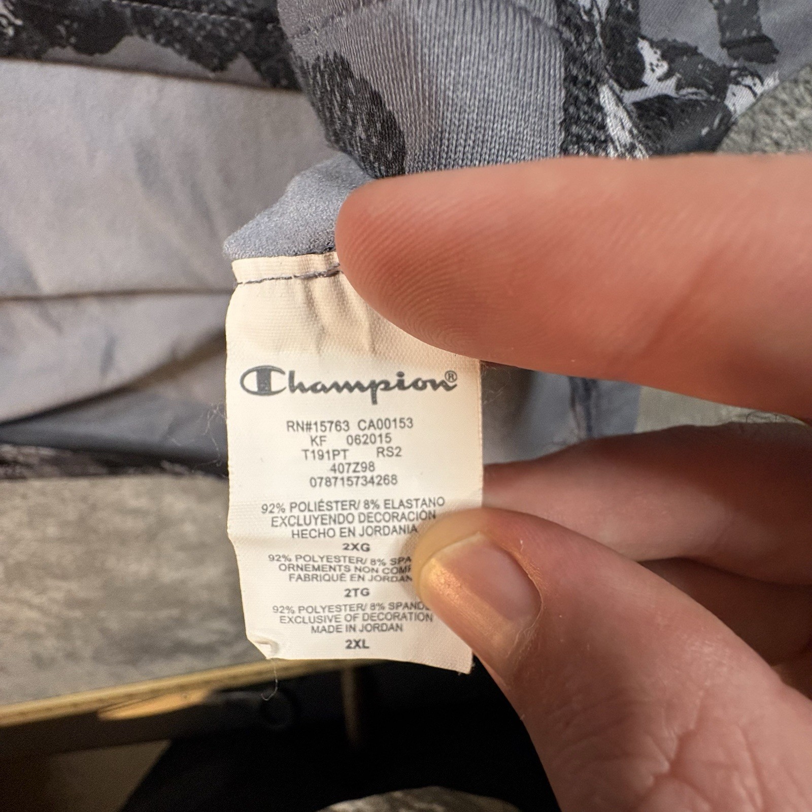Champion Gear Men’s 2XL Gray Camo DuoFold WarmCTRL Performance LS Mock Neck