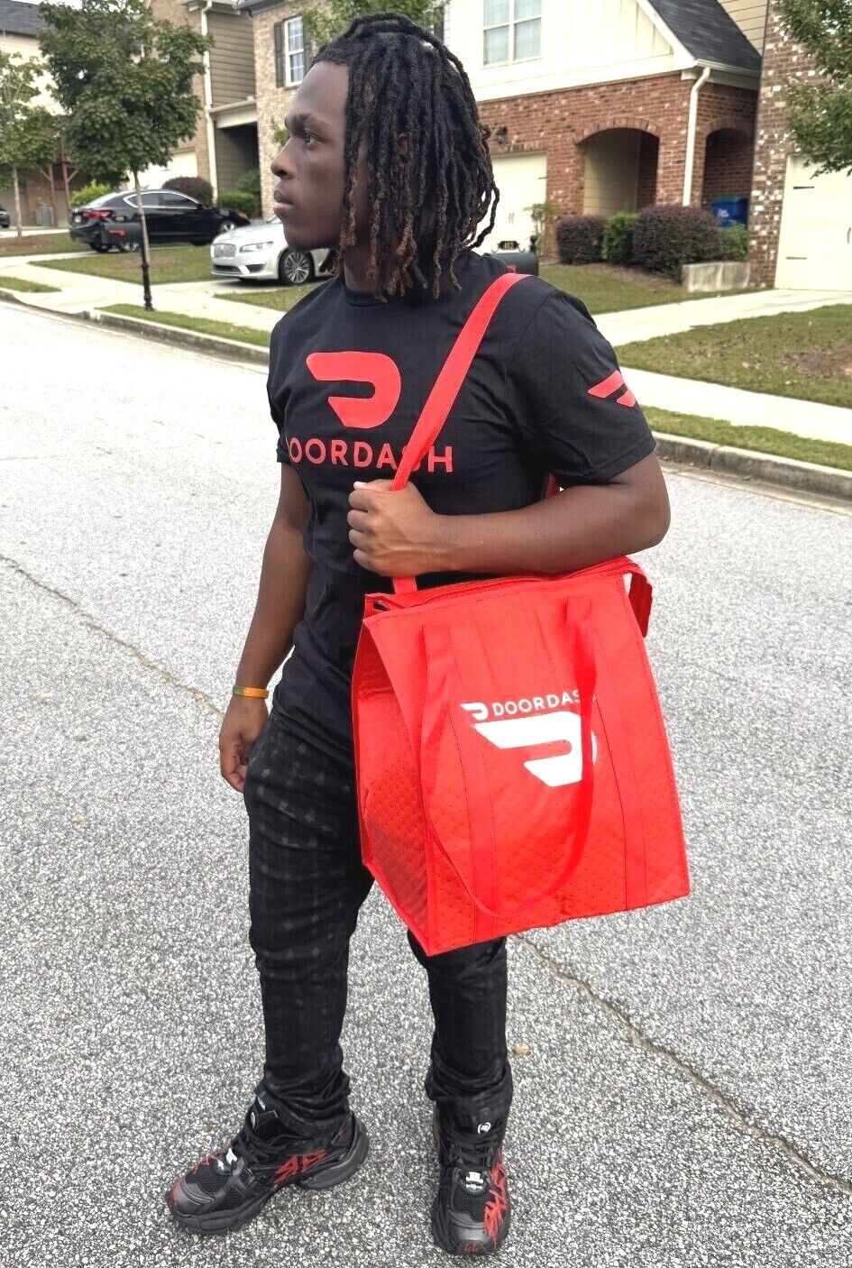 Reflective Tshirt DoorDash or Flex Delivery Driver Red Blue Black Door Dash