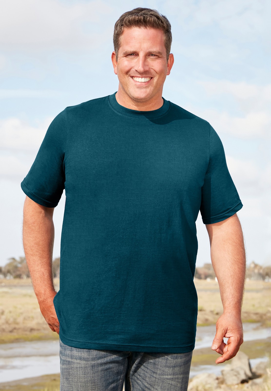 Boulder Creek by KingSize Heavyweight Jersey Crewneck T-Shirt