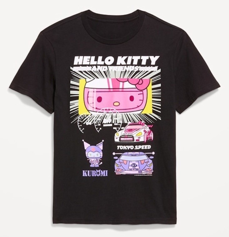 Sanrio Hello Kitty Kuromi Graphic Print T-Shirt Old Navy Black unisex 2XL