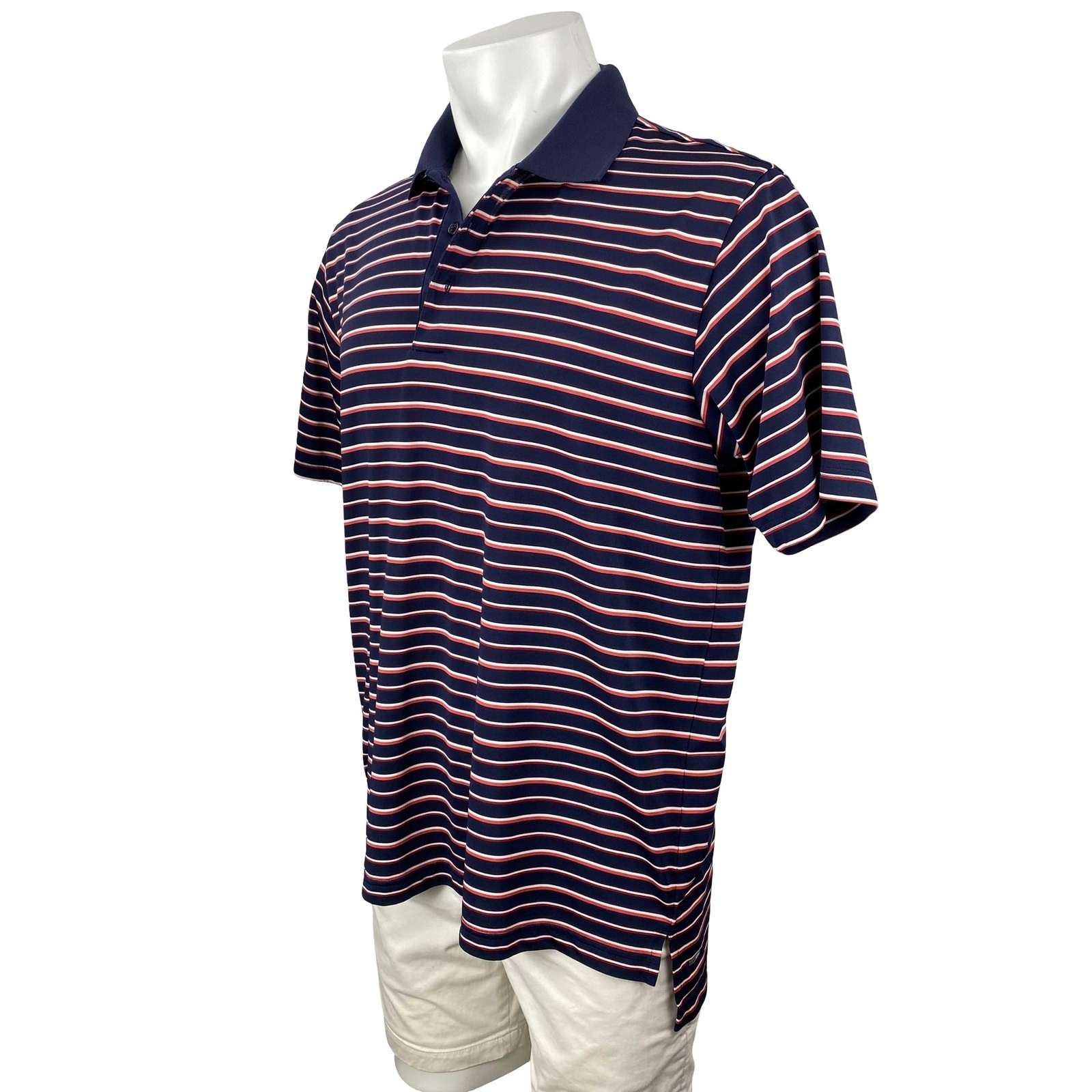 Adidas Climalite Multicolor Stripe Short Sleeve Classic Golf Polo Shirt Top Sz M