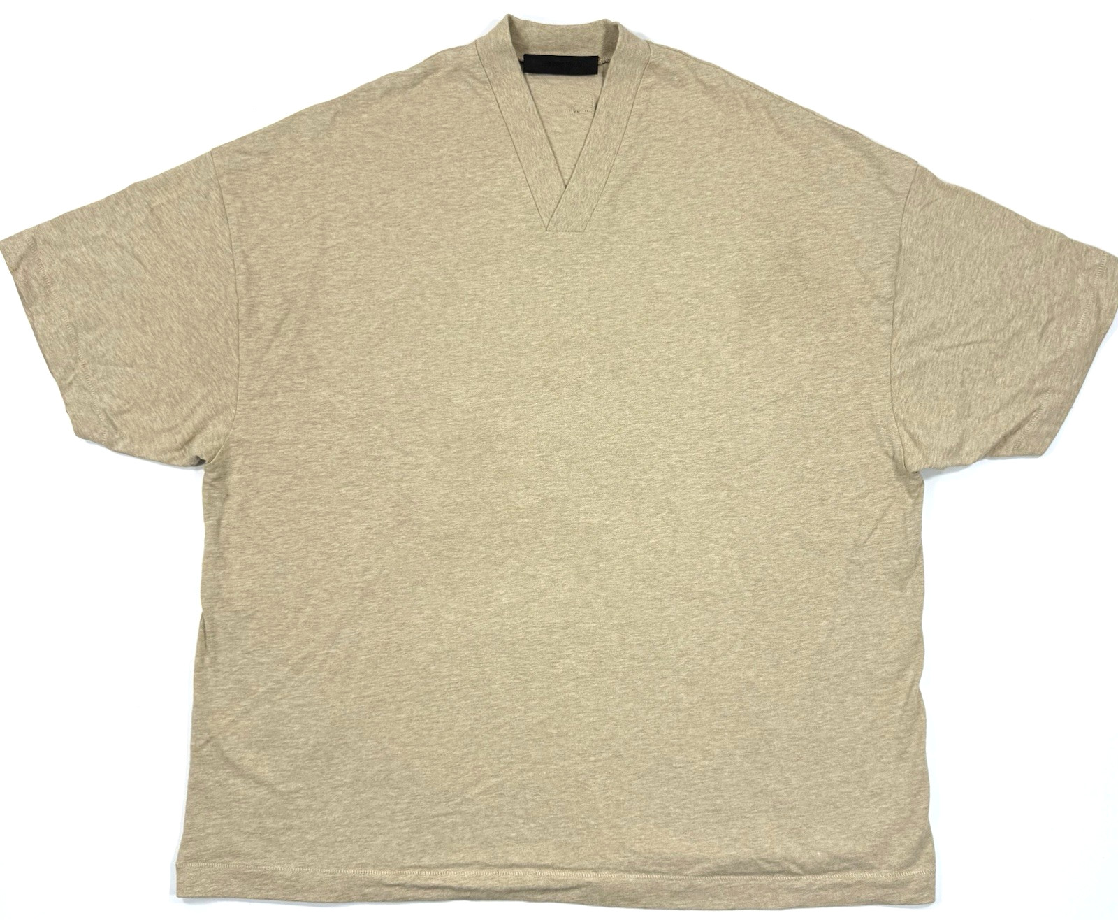 Fear Of God Essentials Mens T-Shirt V-Neck Sz Medium Oversize Gold Heather Tee