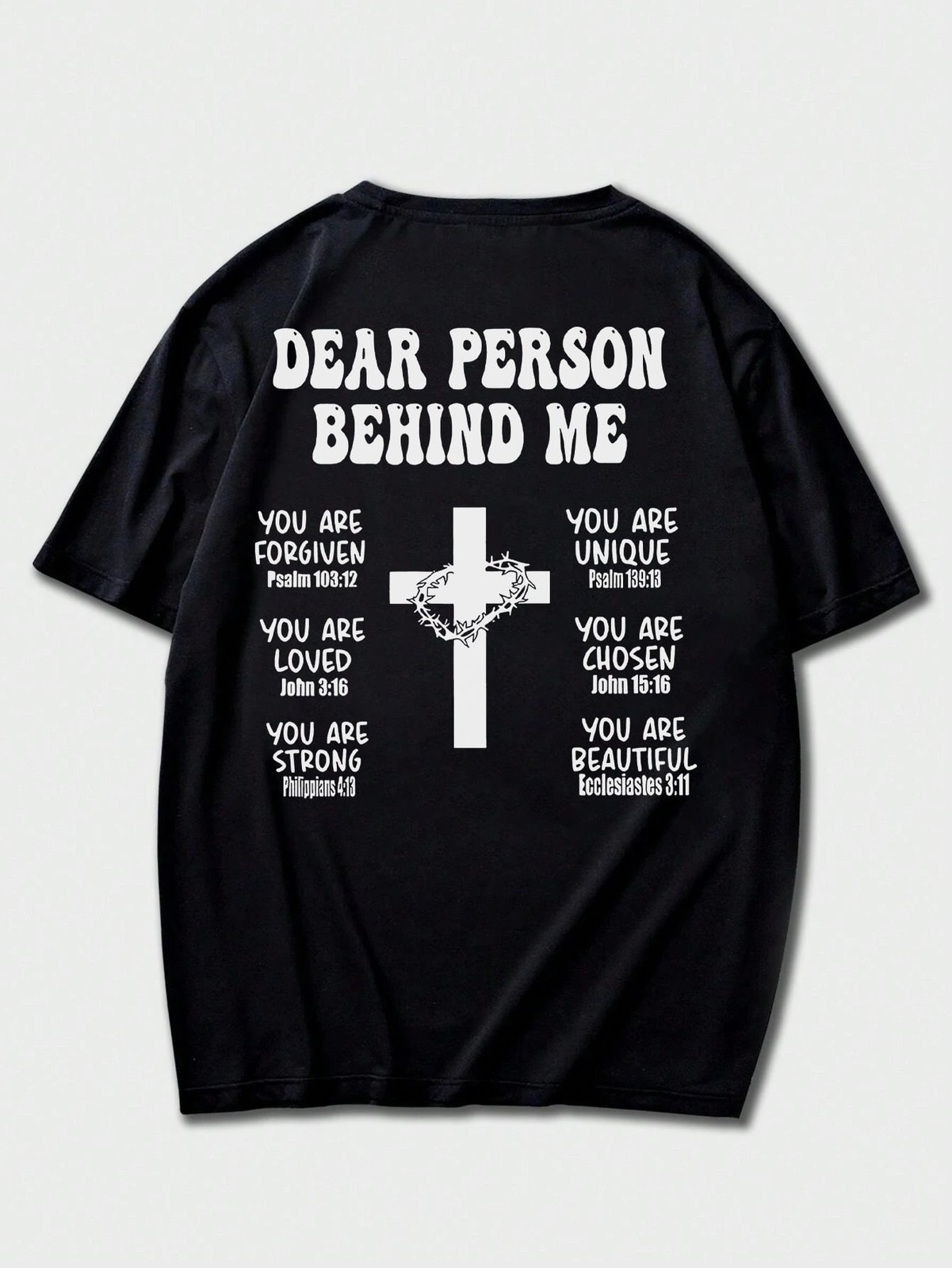 K-GLORY Men’s Casual Versatile English Slogan & Cross Print Short Sleeve T-Shirt