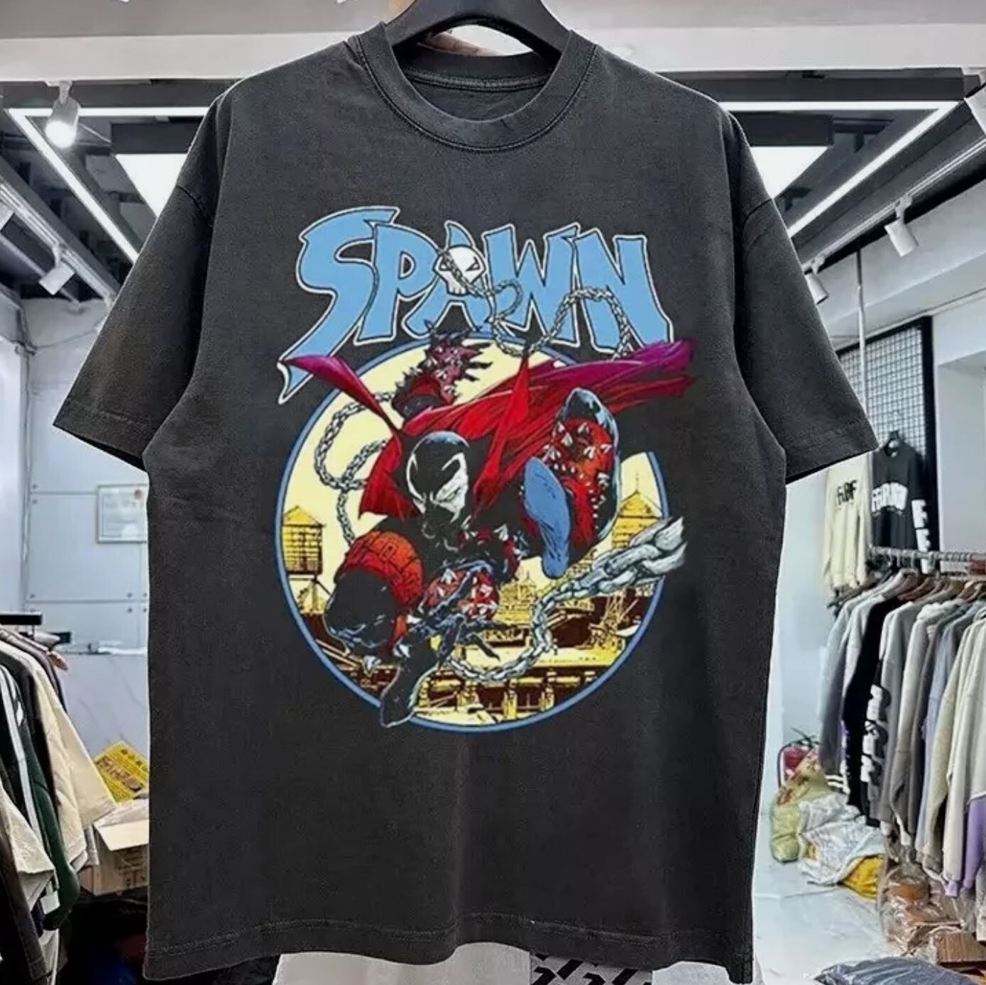 Spawn Graphic Black T shirt Unisex Men Women Reprint Digital Tee S-5XL