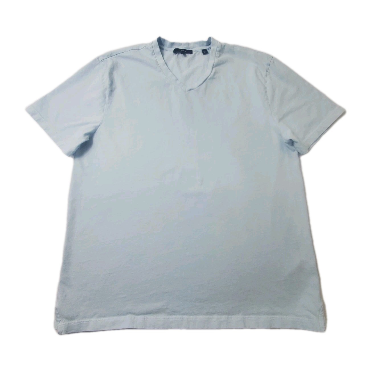 Vince T-Shirt Men’s Size Large Blue Short Sleeve V-Neck Causal 100% Cotton Adult