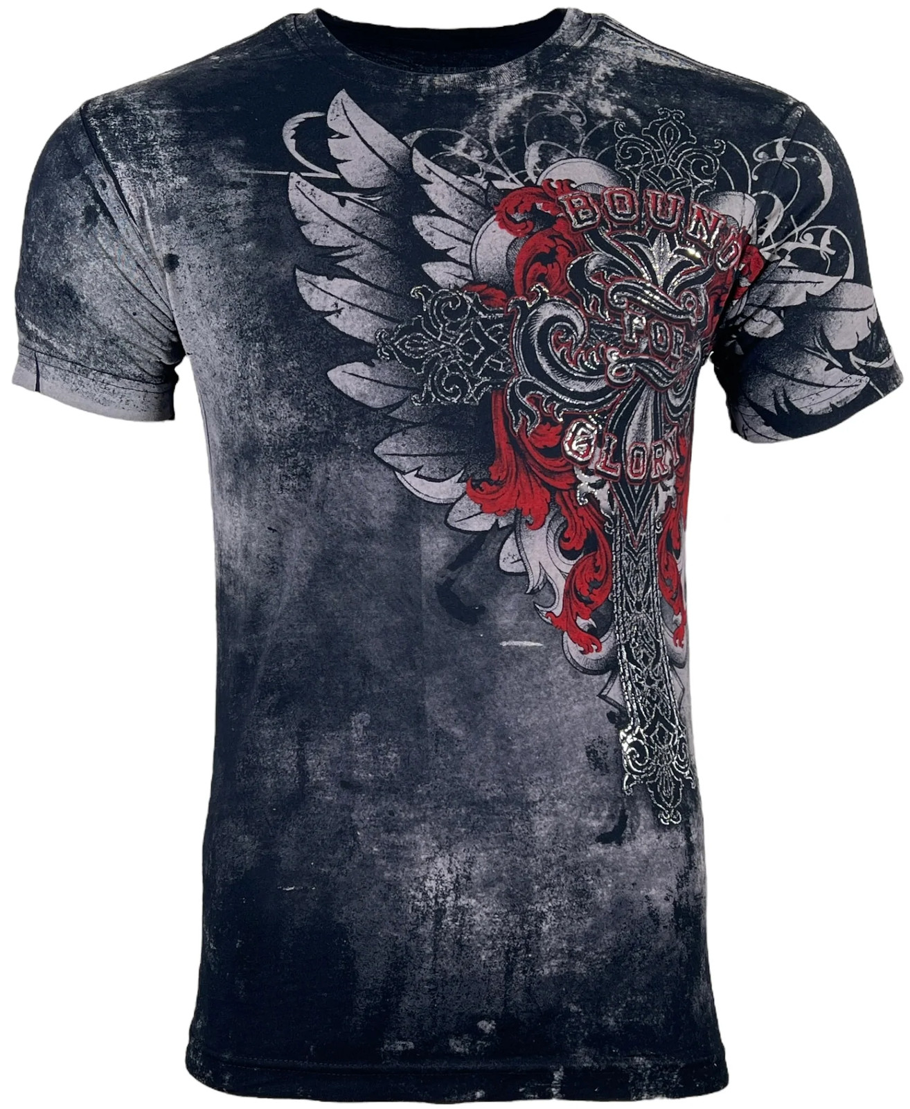 Xtreme Couture By Affliction Men’s T-Shirt SALVATION Black Wings Cross S-5XL