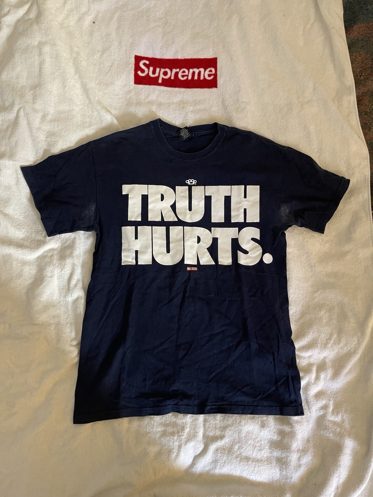 10 Deep Truth Hurts Vintage T Shirt Navy Sz M 100 % Authentic
