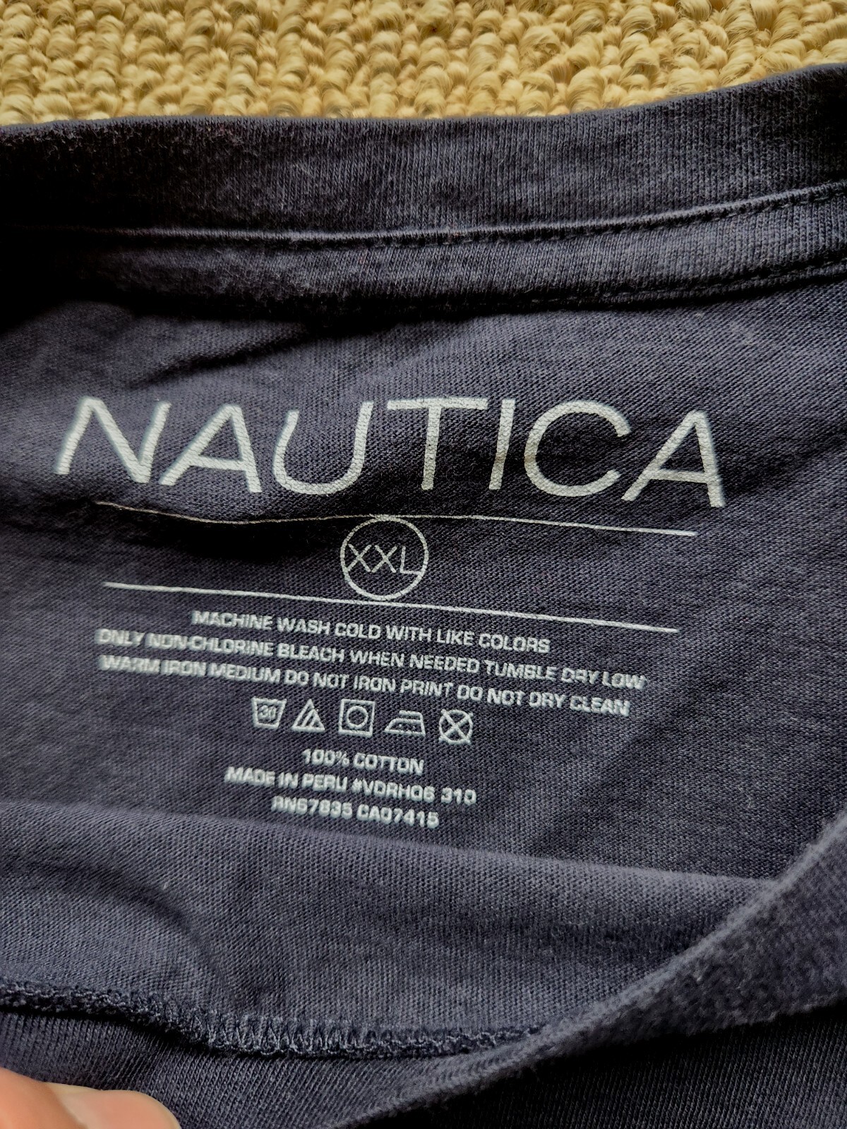 Lot Of 2 Nautica TShirts XXL Made In USA Navy Blue Red Logo Cotton Sport Boating