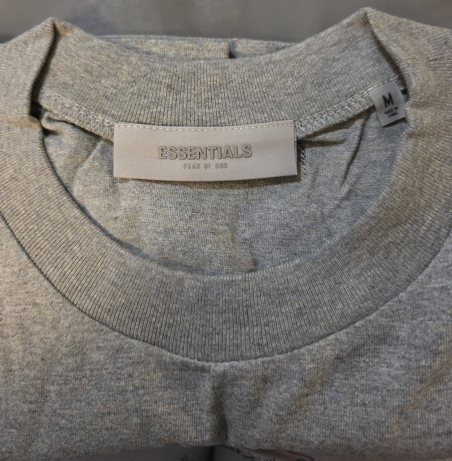 Essentials Dark Oatmeal Tshirt In Size Medium
