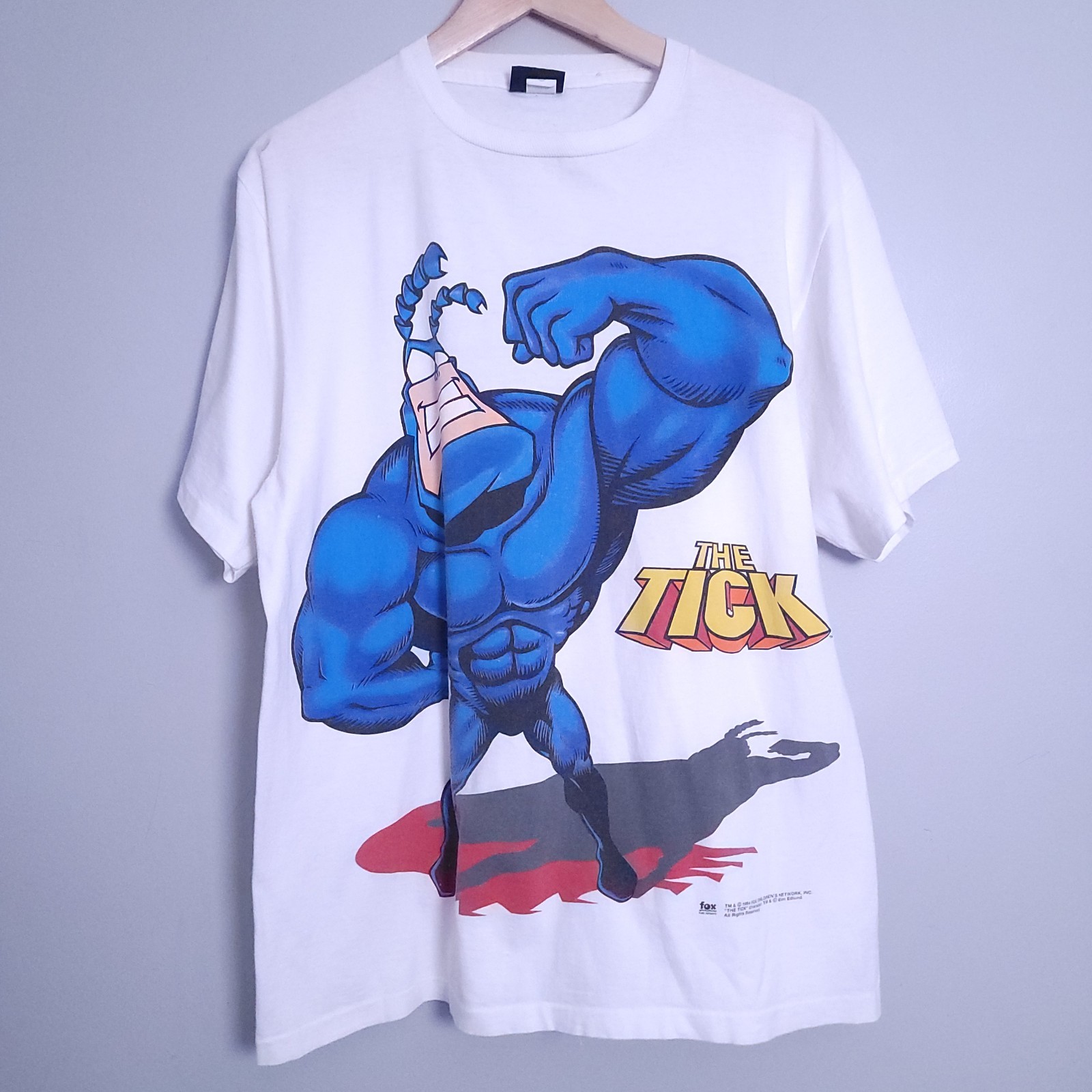Vintage The Tick Mega Print Promo Tee Fox Kids 1994 Single Stitch Large White