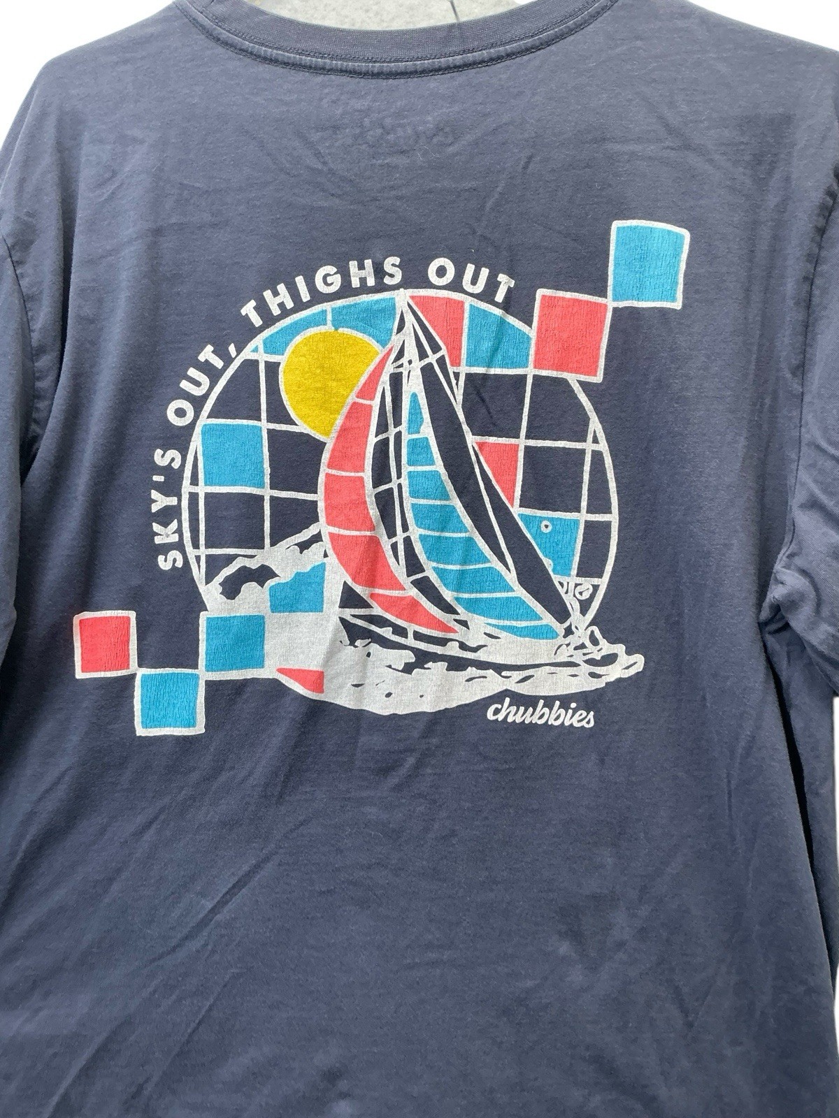 Chubbies “The Weekend Has Arrived” Long Sleeve Performance Shirt Blue Sz. Large