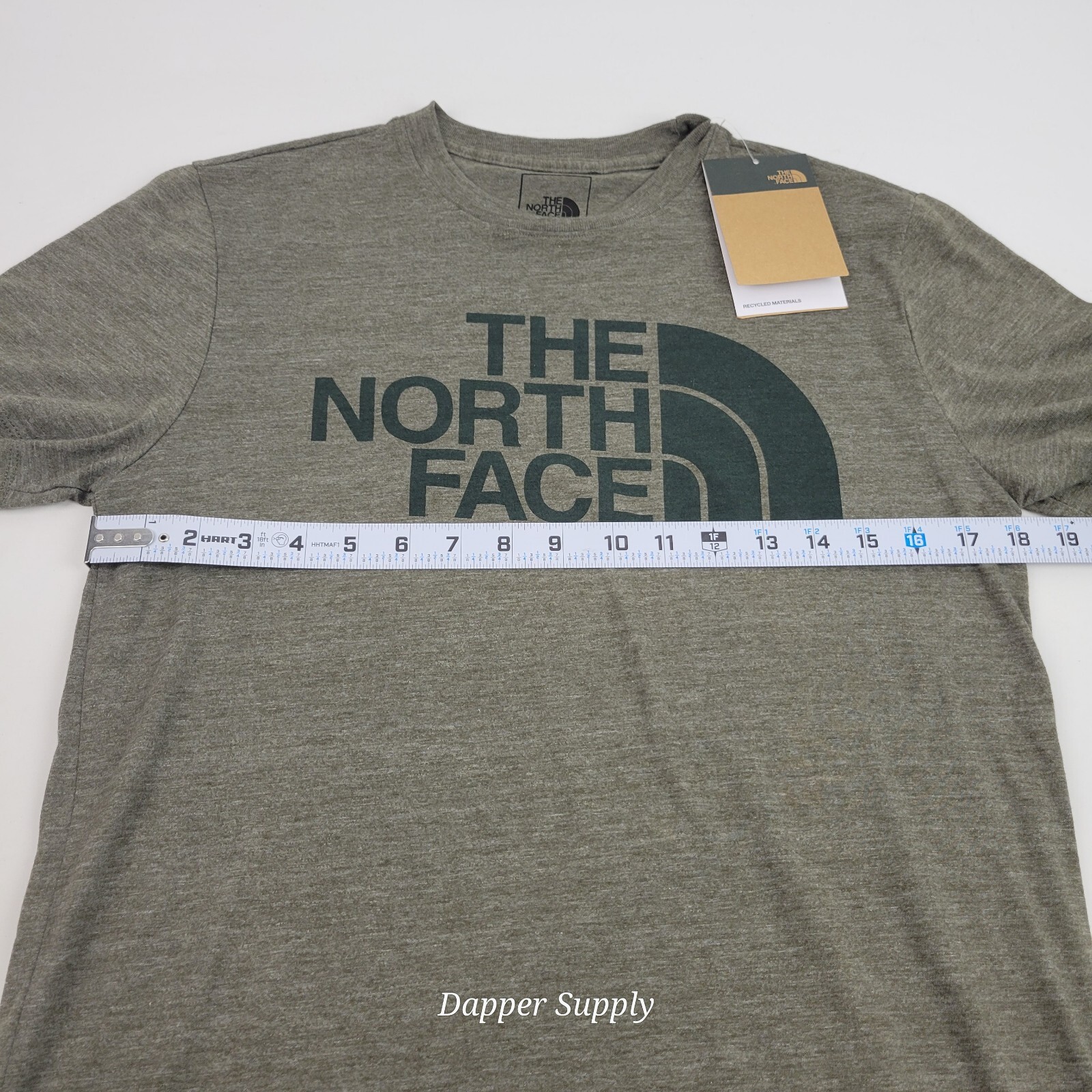 The North Face Men’s Small Tee Taupe Green Heather Slime Fit New