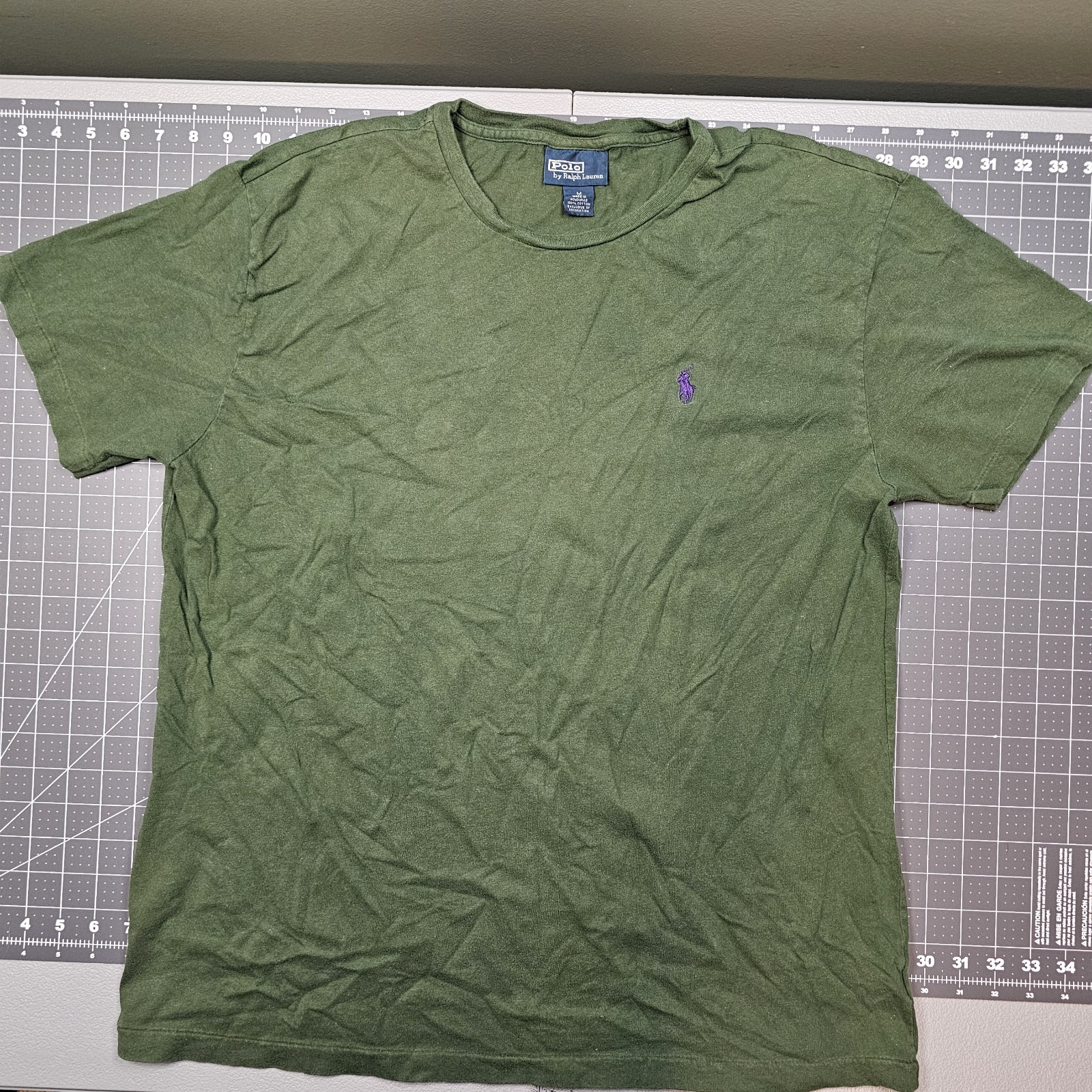 Vintage Polo Ralph Lauren Tshirt Medium Green 90s Singlestitch Preppy Classic