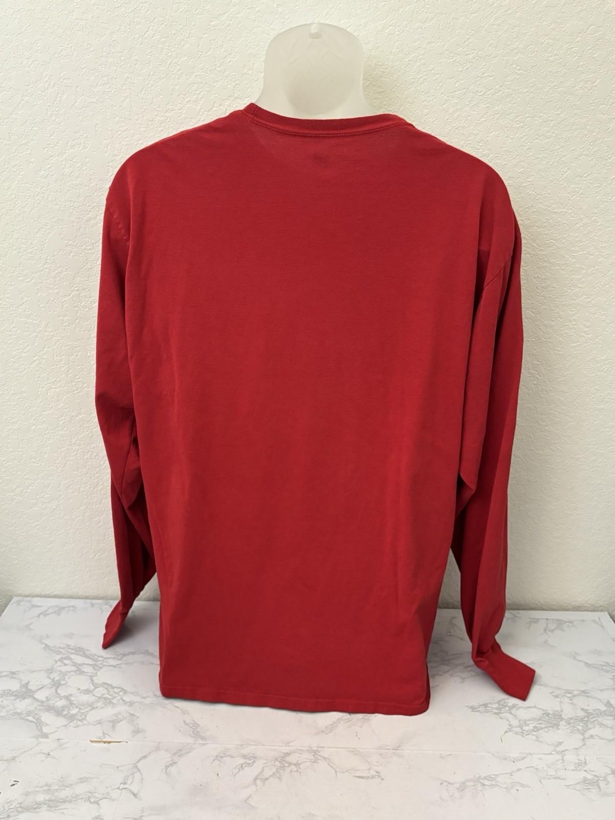 Hanes X-Temp t-shirt mens XL Red Long Sleeve crew neck Pullover Athletic Tee Z
