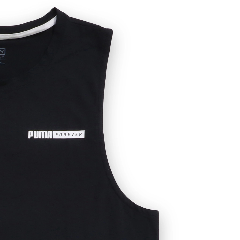 Puma Tank Top Mens Big Logo L Black Polyester Blend Sleeveless