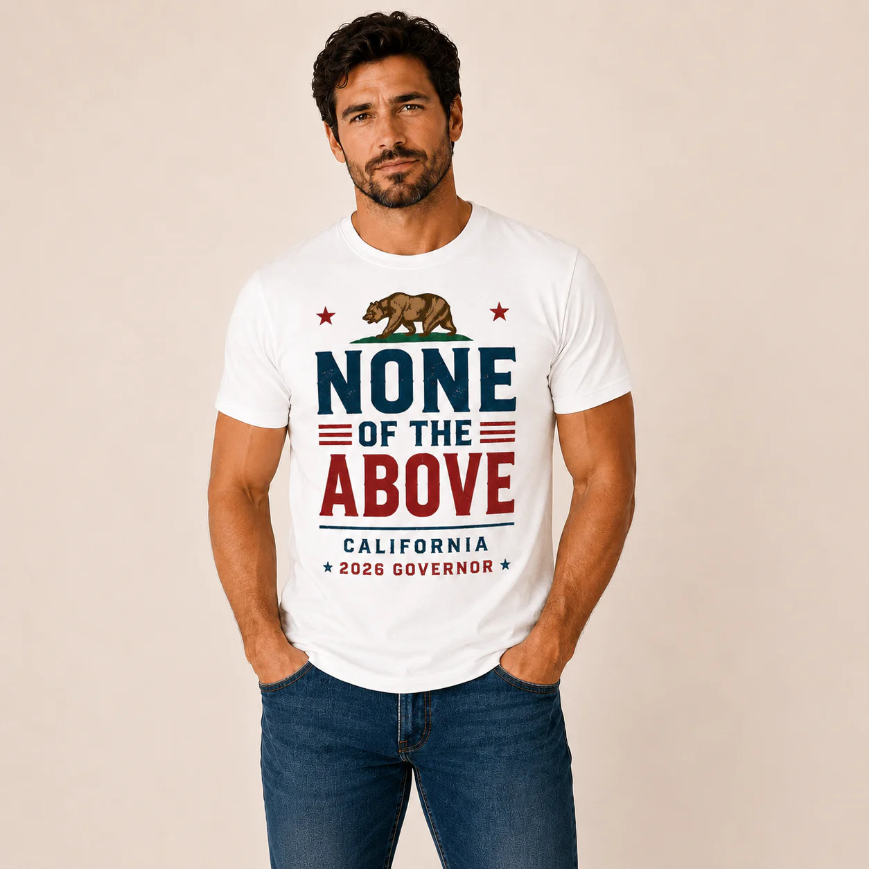 None of the Above California Governor 2026 Men’s T-Shirt