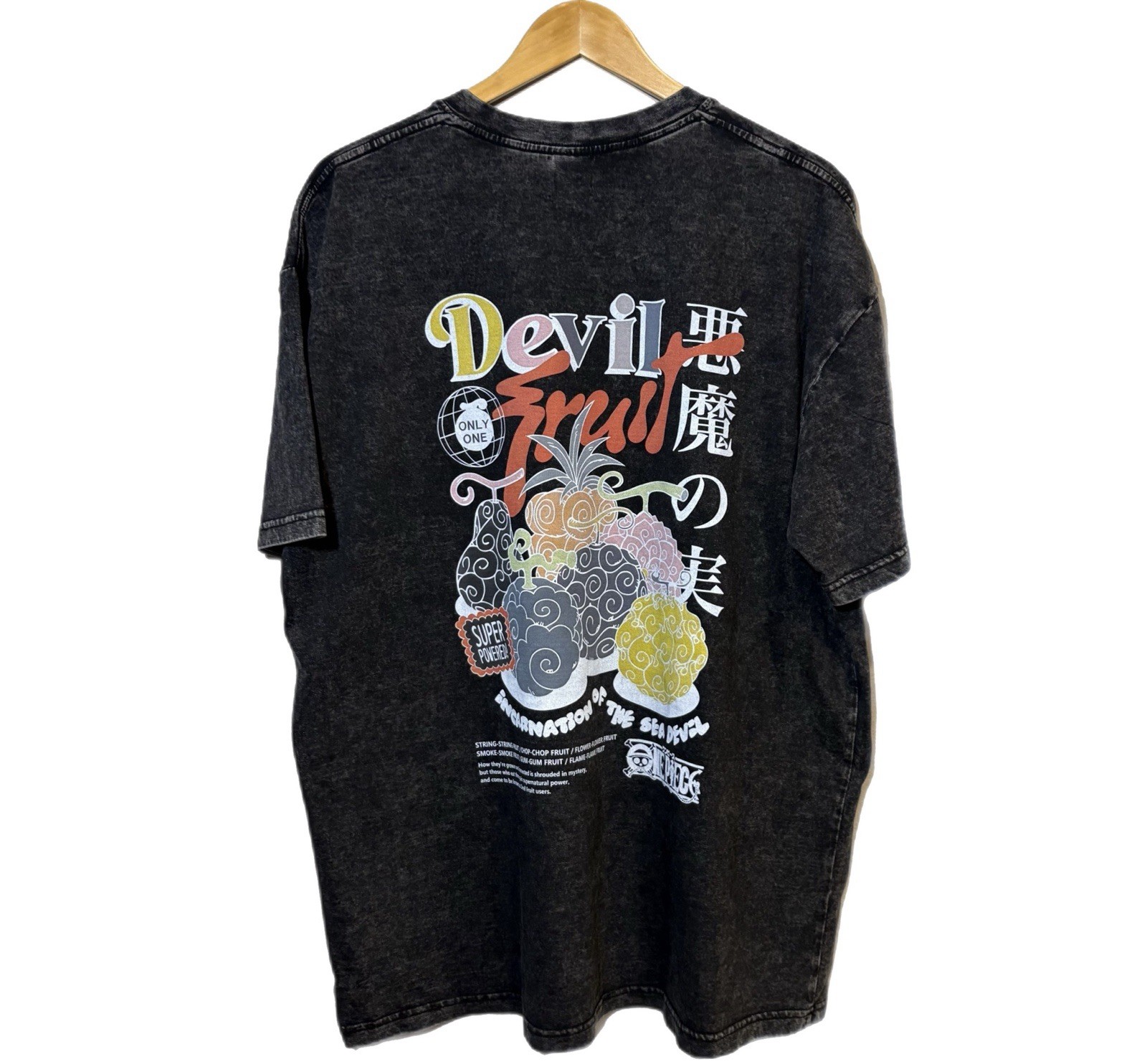 One Piece Monkey D. Luffy Ginza T-Shirt Men’s Size XL Black Anime Graphic Tee