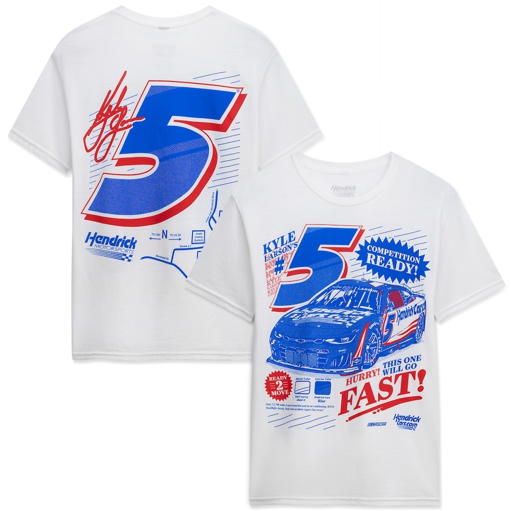 Kyle Larson #5 Newspaper T Shirt NASCAR Hendrick Racing Driver Tee