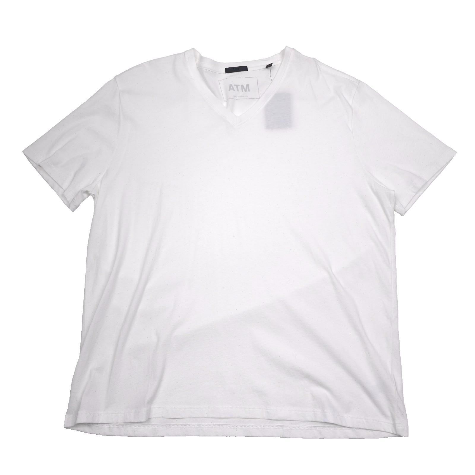 ATM Classic Jersey V-Neck T-Shirt Mens Size XL Solid White Tee AM4061-GAB