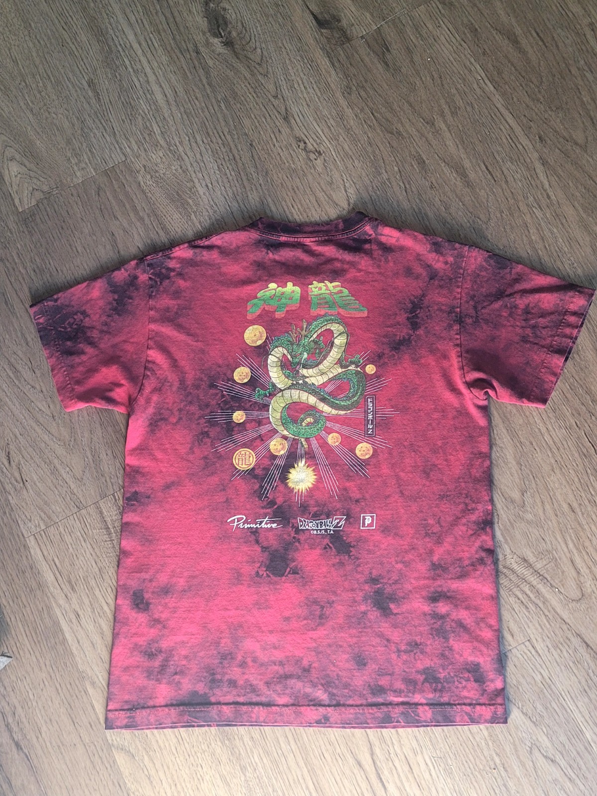 Primitive x Dragon Ball Z Men’s Shenron Red/Black Tie Dye Crew Neck Tee L
