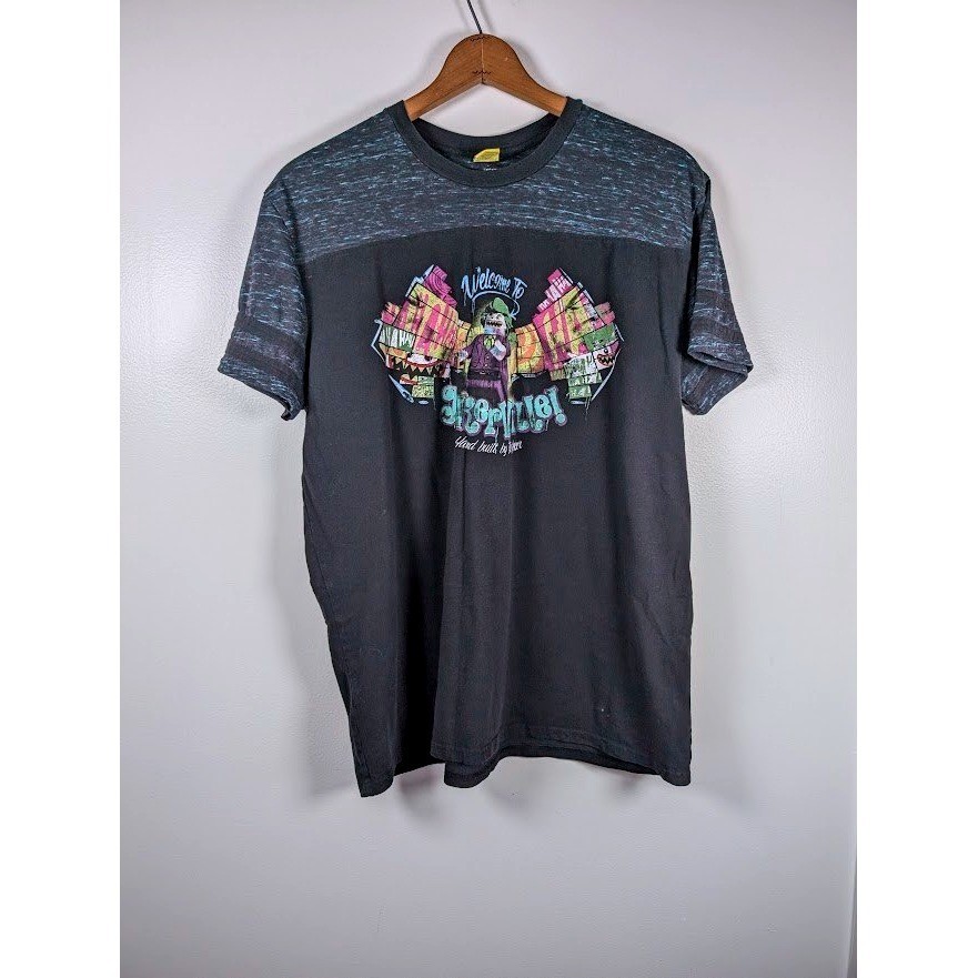 LEGO Batman Movie T-Shirt Mens XL DC Comics Welcome to Jokerville Graphic Casual