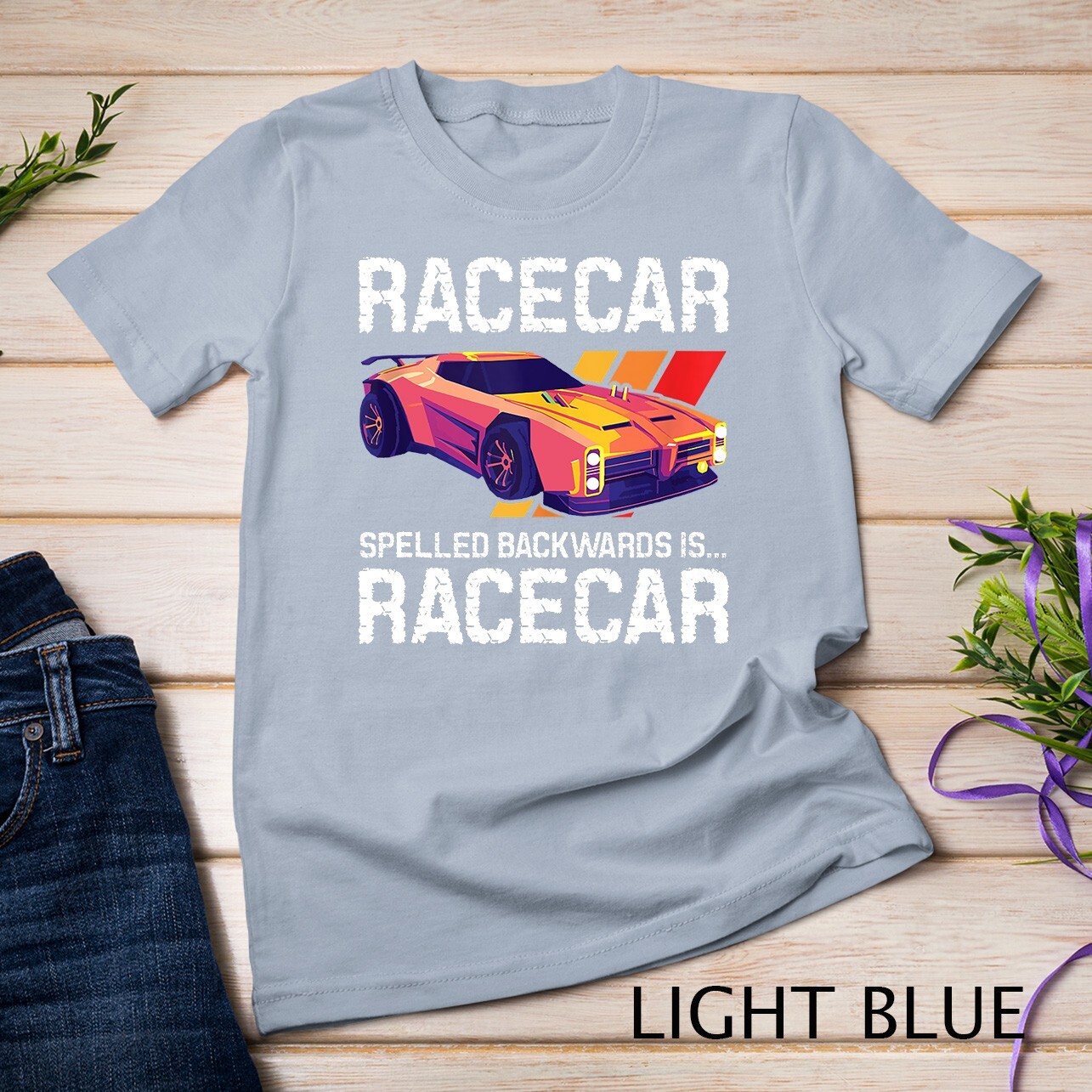Racecar Spelled Backwards – Car Racer Mechanic Racing Race Unisex T-shirt