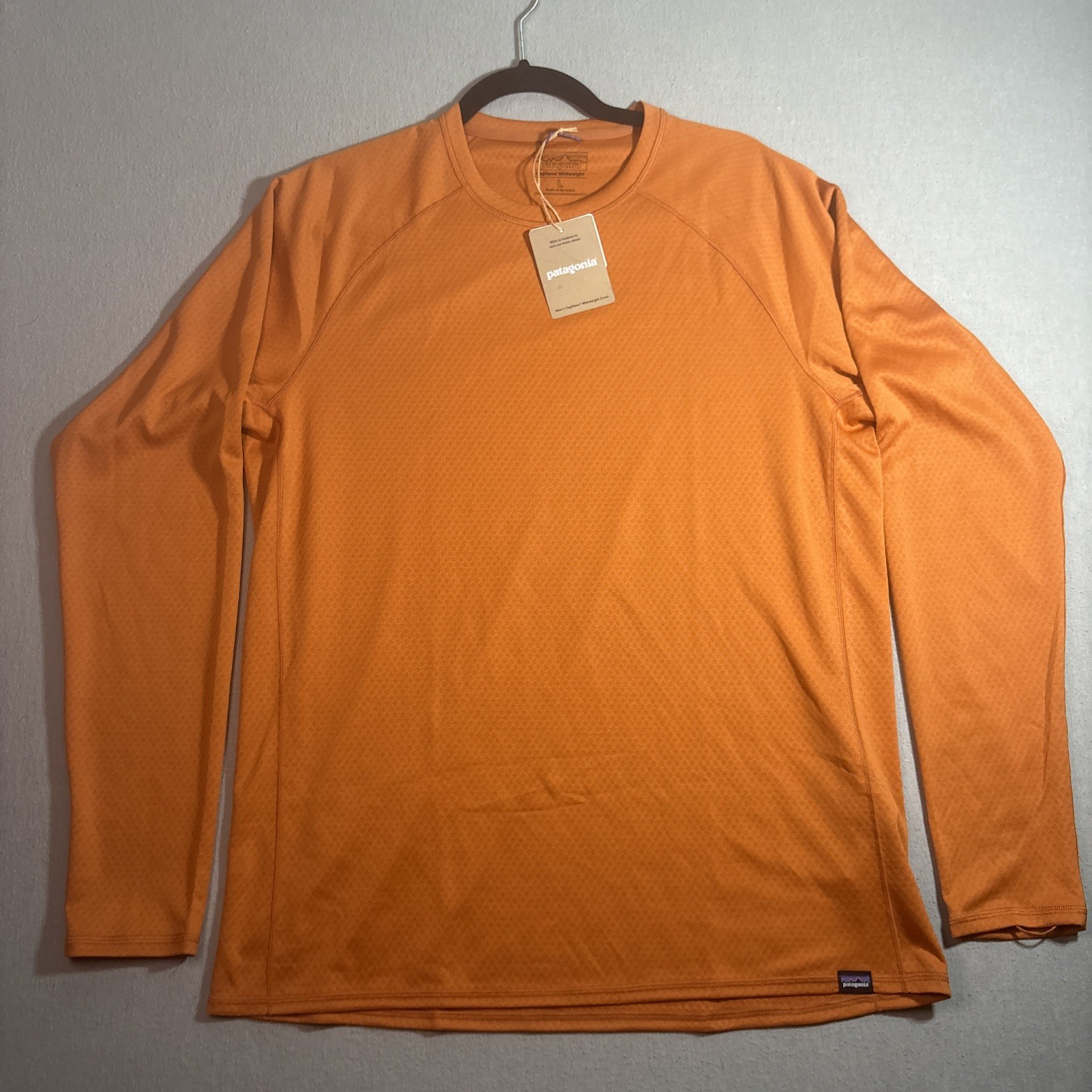 Patagonia Capilene Midweight Crewneck Long Sleeve Shirt 44427 Redtail Rust NWT