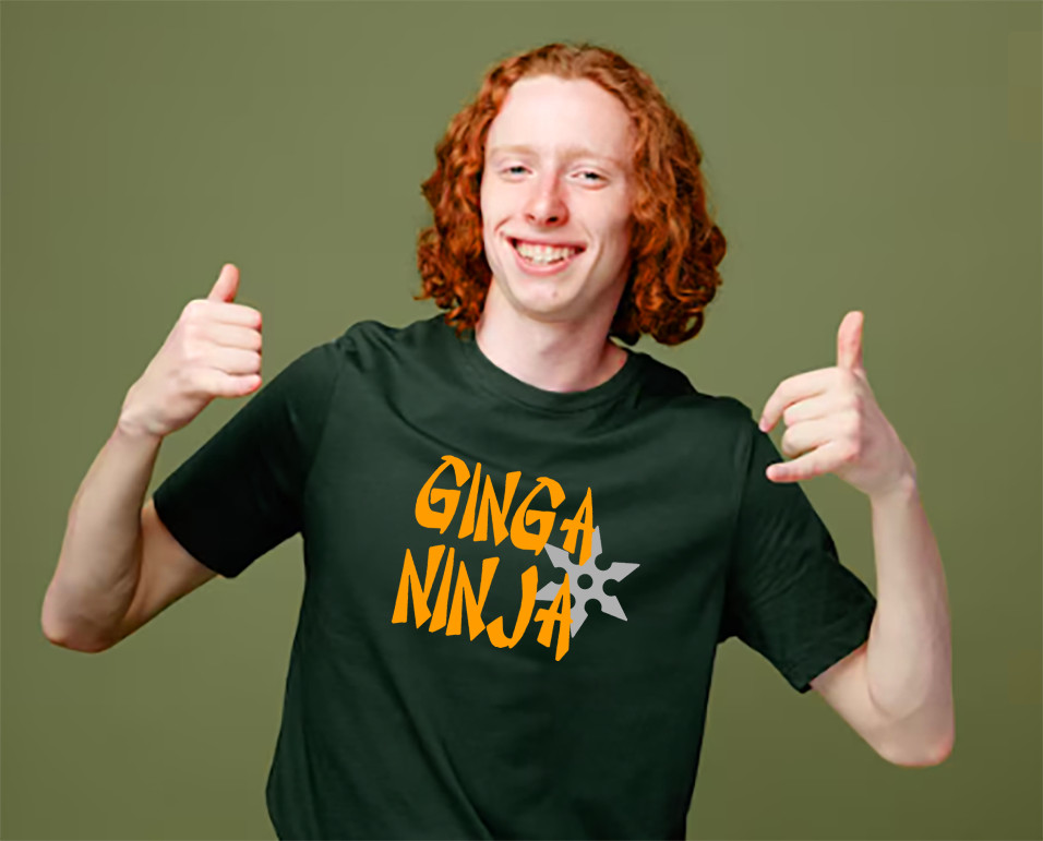 MEN WOMENS TEE TSHIRT UNISEX GINGER NINJA RED HAIR BLUEY AUSTRALIA FUNNY GIFT