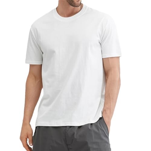 GENERICS MEN’S ROUND NECK SOLID COLOR COTTON CLASSIC T-SHIRT, SIZE XL – WHITE