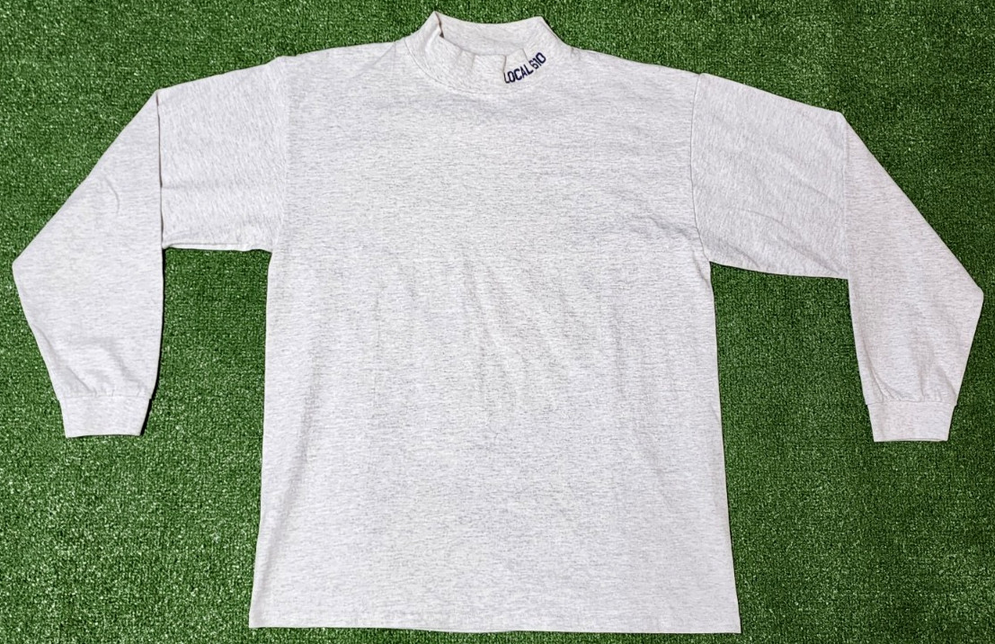 Vintage Cal Cru Local 610 Long Sleeve T Shirt Mens Half Turtleneck L Made in USA