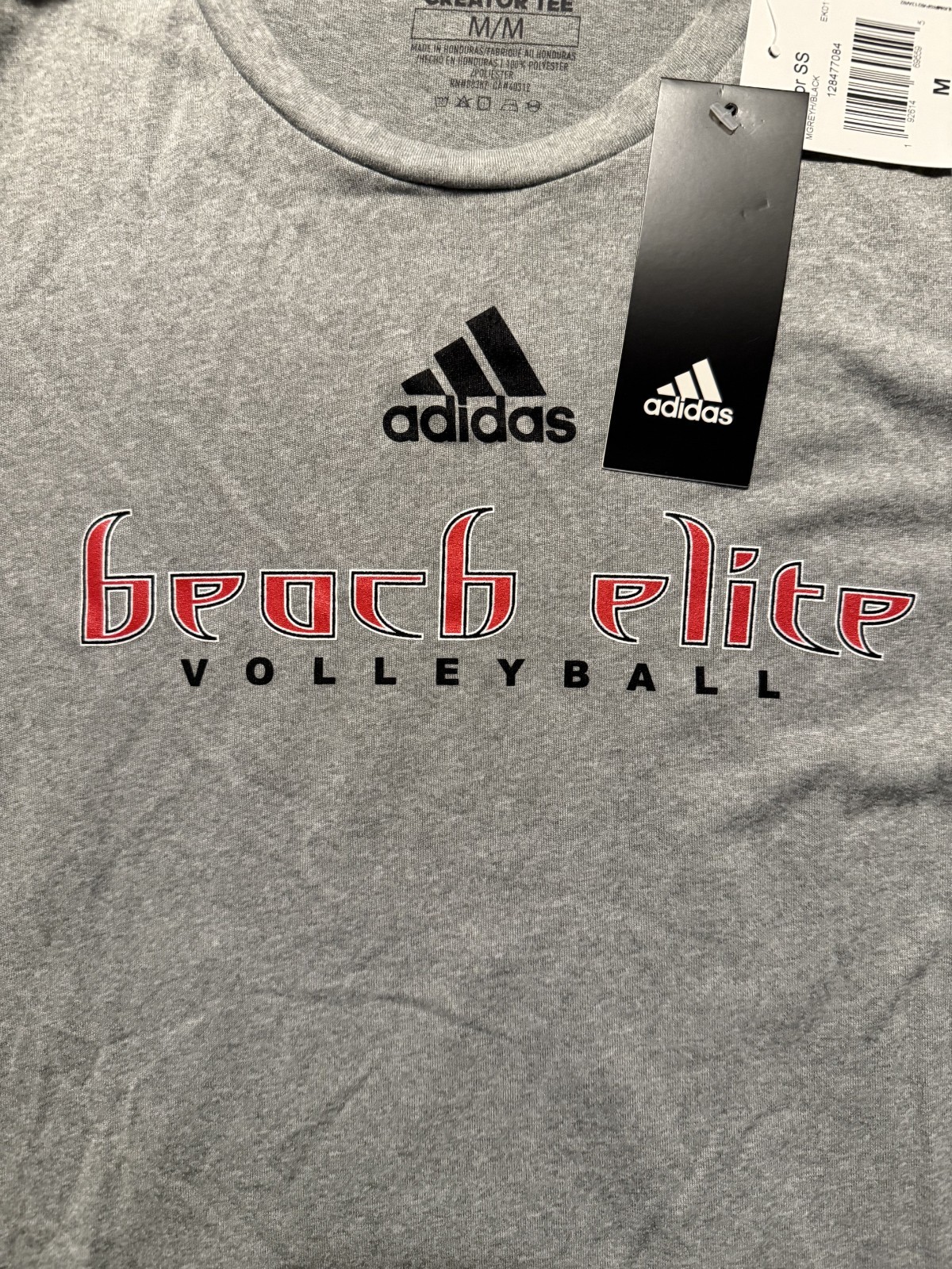Adidas Creator Tee Men’s Medium BEACH ELITE Volleyball Short Sleeve Gray T-shirt