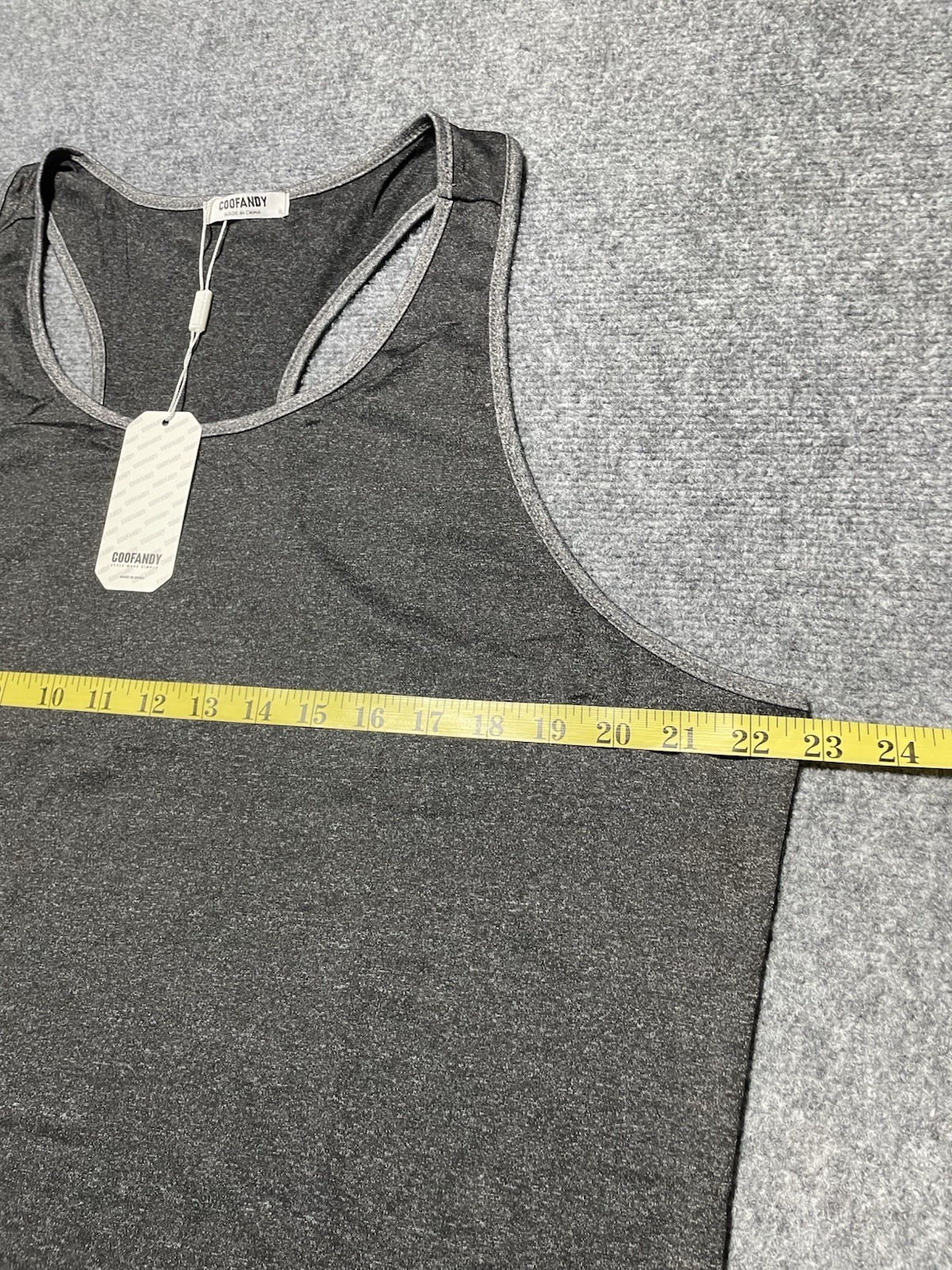 Coofandy Sleeveless Tank Top Shirt Gray Size XL NWT