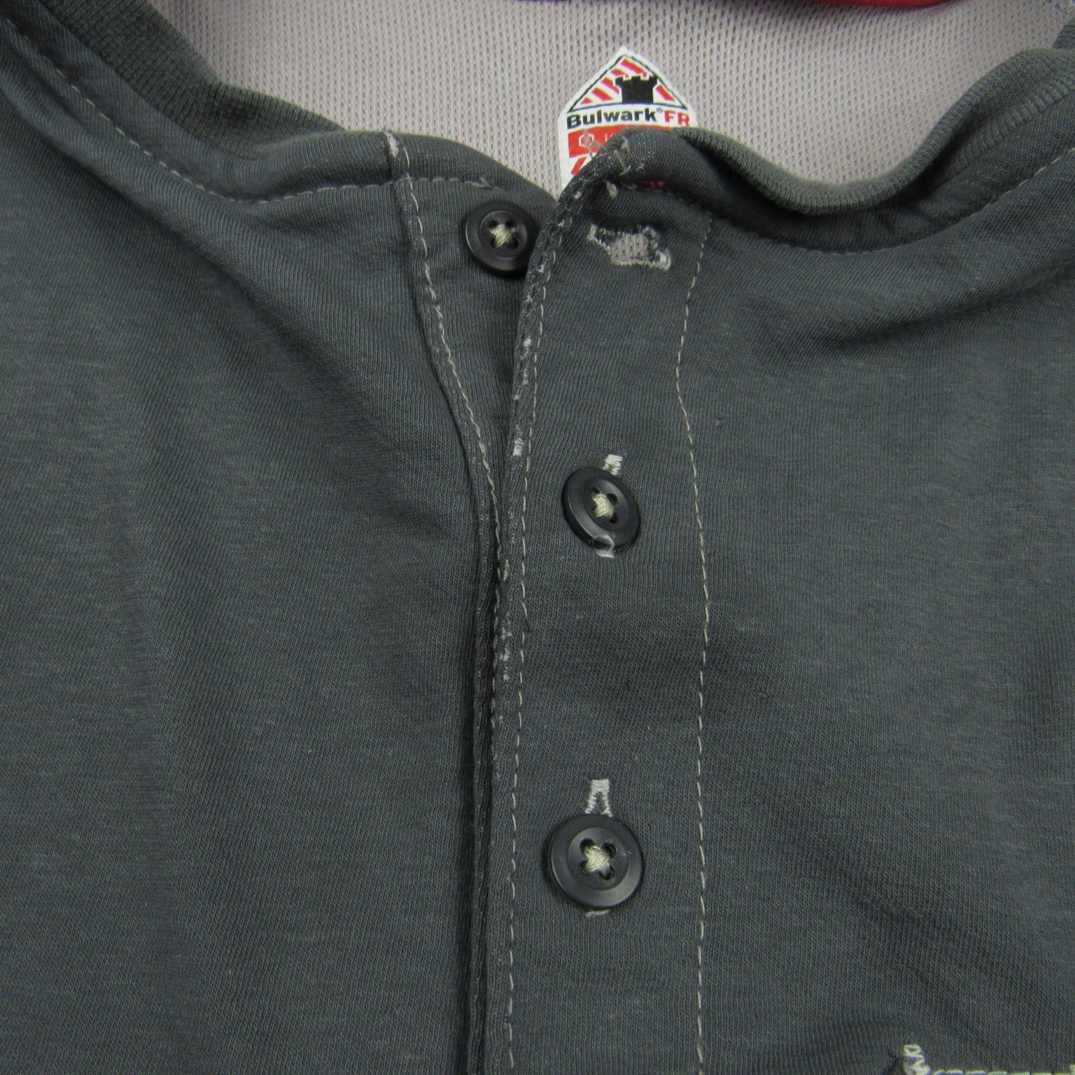 Bulwark Shirt Mens Large Gray Henley FR Fire Resistant IQ Westex Pocket Cat 2 A1