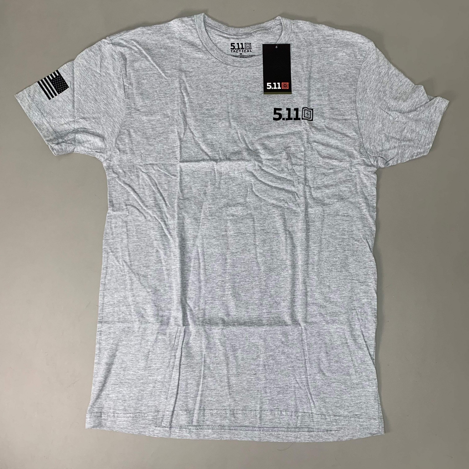 5.11 TACTICAL All Bark All Bite T-Shirt Cotton Polyester 016 Heather Grey Sz M