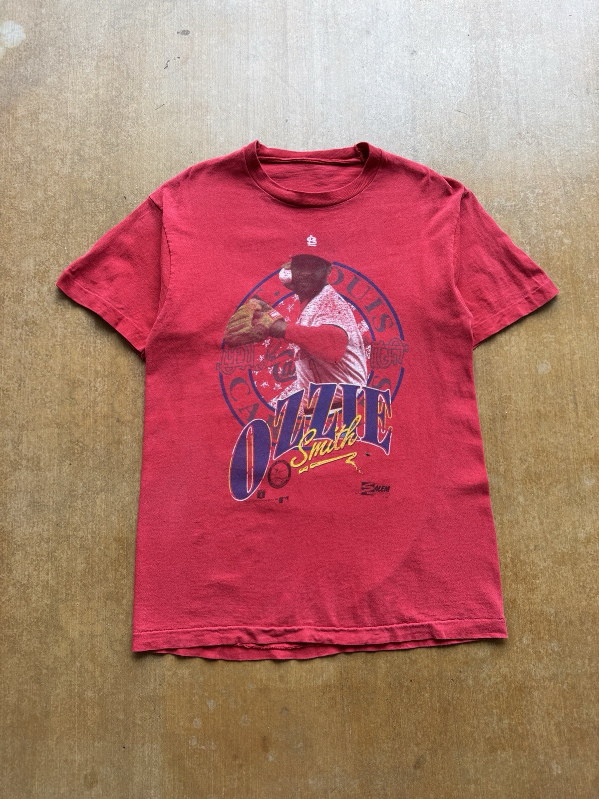 VTG 90s Salem Cardinals St Louis MLB Baseball Ozzie Smith MVP T-Shirt Player (M)