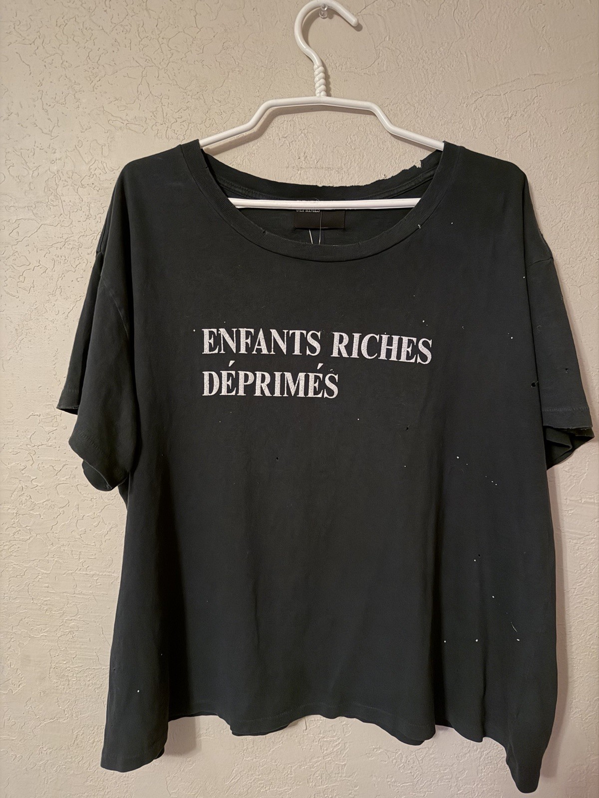 Enfants Riches Deprimes T-Shirt “DAMAGED BLACK’ CLASSIC LOGO TEE