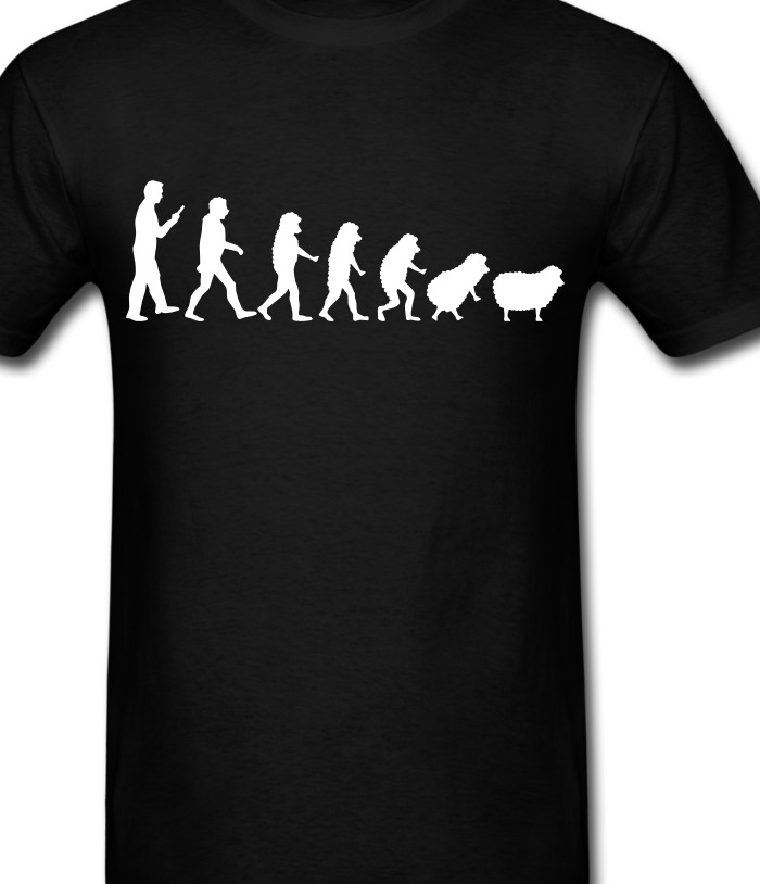 Evolution sheep T Shirt tee or long sleeve Hoodie tank top banksy Shepherd wool