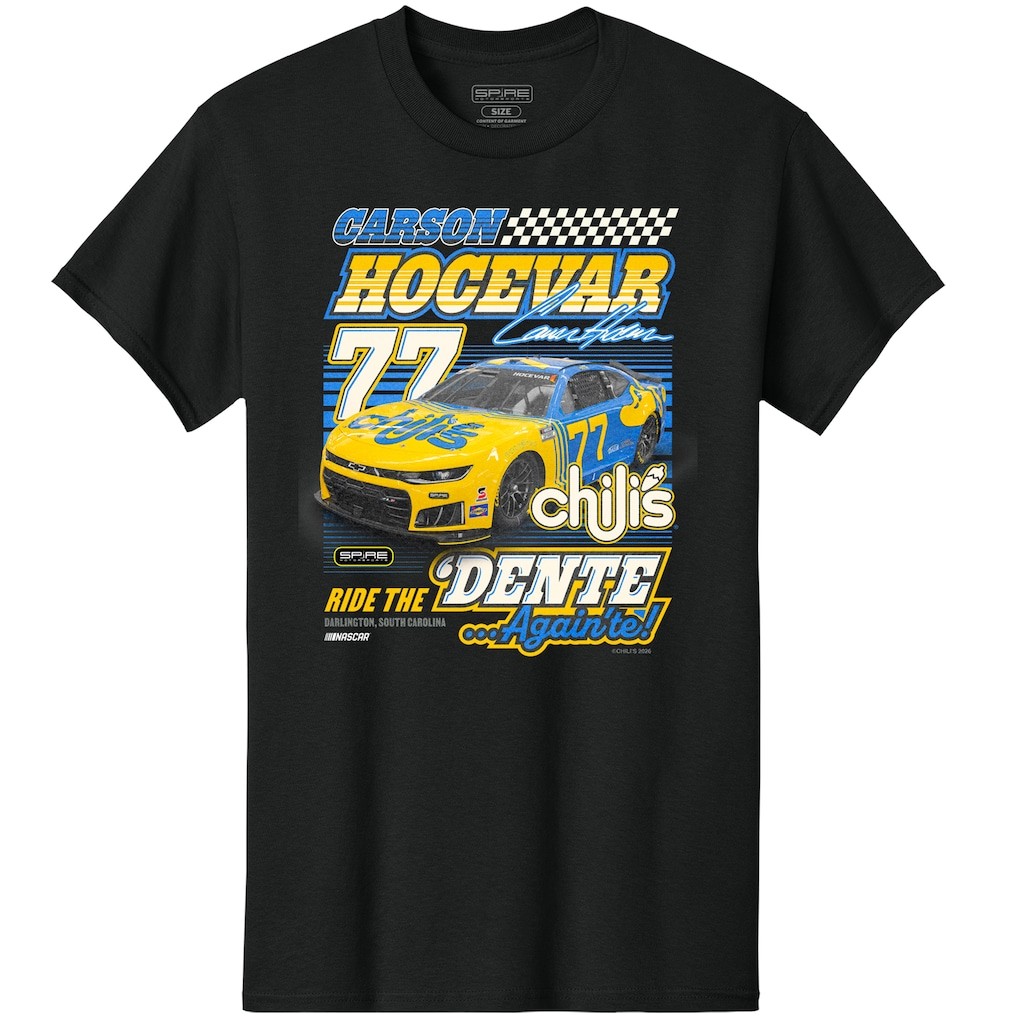 Carson Hocevar #77 Chili’s Throwback Car T Shirt NASCAR Racing Tee