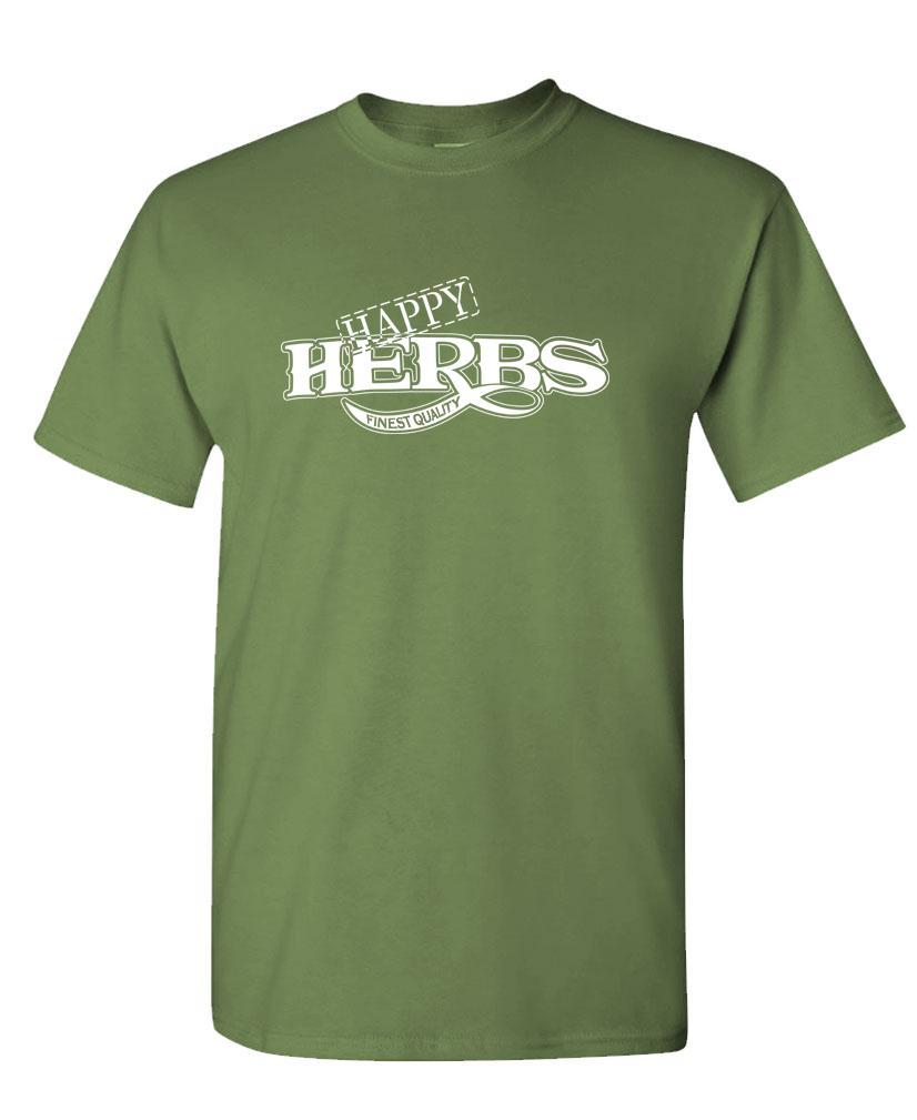 HAPPY HERBS Finest Quality – funny retro – Unisex Cotton T-Shirt Tee Shirt