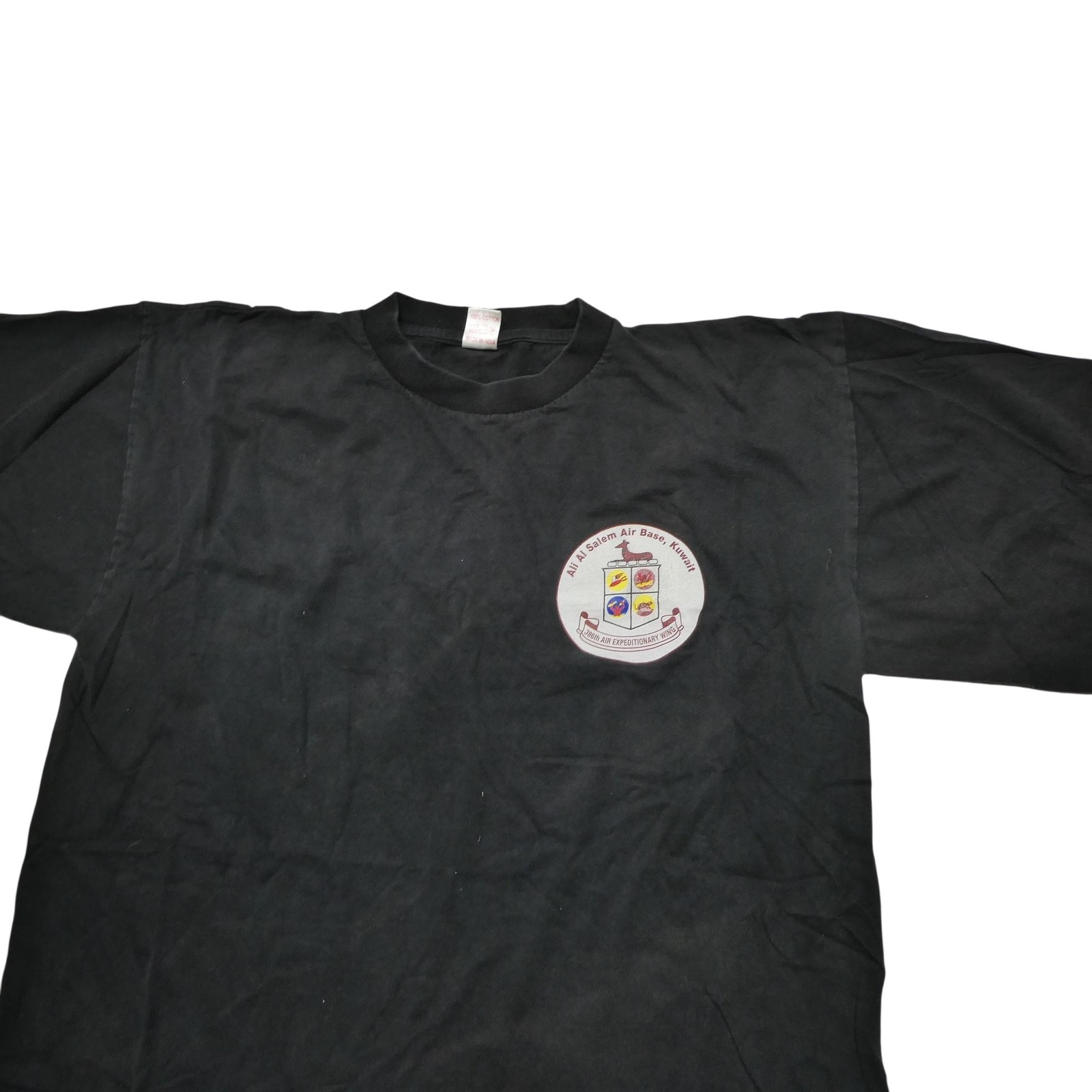 Ali Al Salem Air Base Kuwait Shirt Mens Large Black 386th Wing Military Tee Top