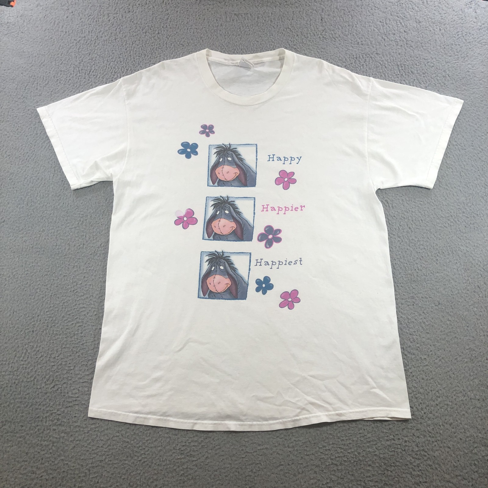 Vintage Disney Eeyore Shirt Mens XL Winnie the Pooh Happiest Graphic 90s USA