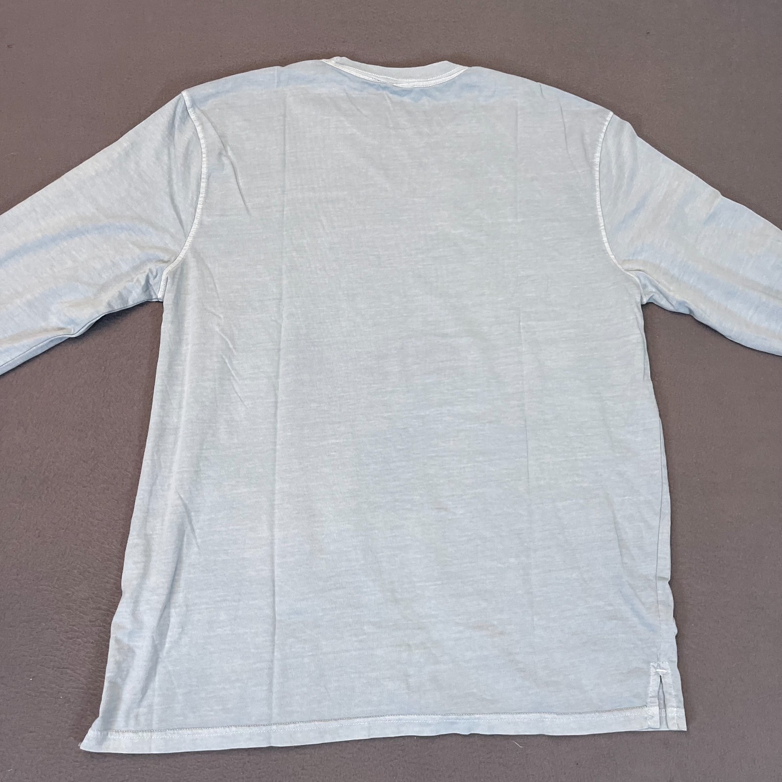 Reworn Long Sleeve Everyday T Shirt Men’s Lg Chambray 100% Cotton Outdoor NWOT