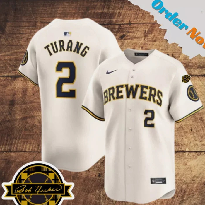 Turang Brewers Creamy Bob Uecker baseball Jersey Full Size S-5XL