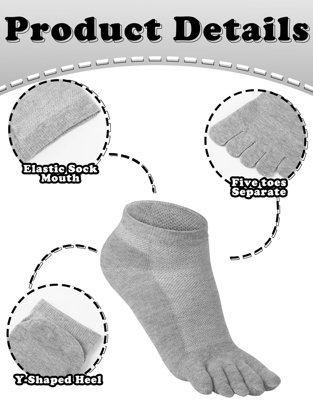 6 Pairs Women Toe Socks Cotton Ankle Low Cut Five Toe Sock for Women Men Athl…