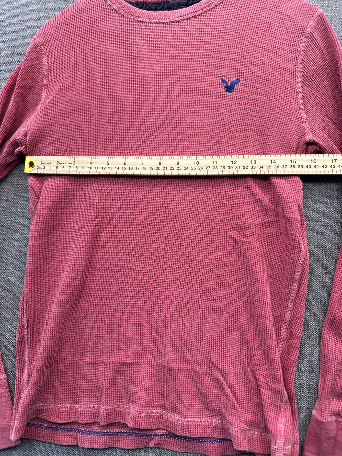 Vintage American Eagle Outfitters Shirt Mens Medium Pink Cotton Waffle Knit