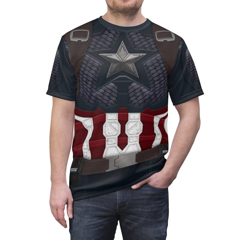 Captain America Cosplay Costume Comic Con Superhero Tshirt 3D Printed