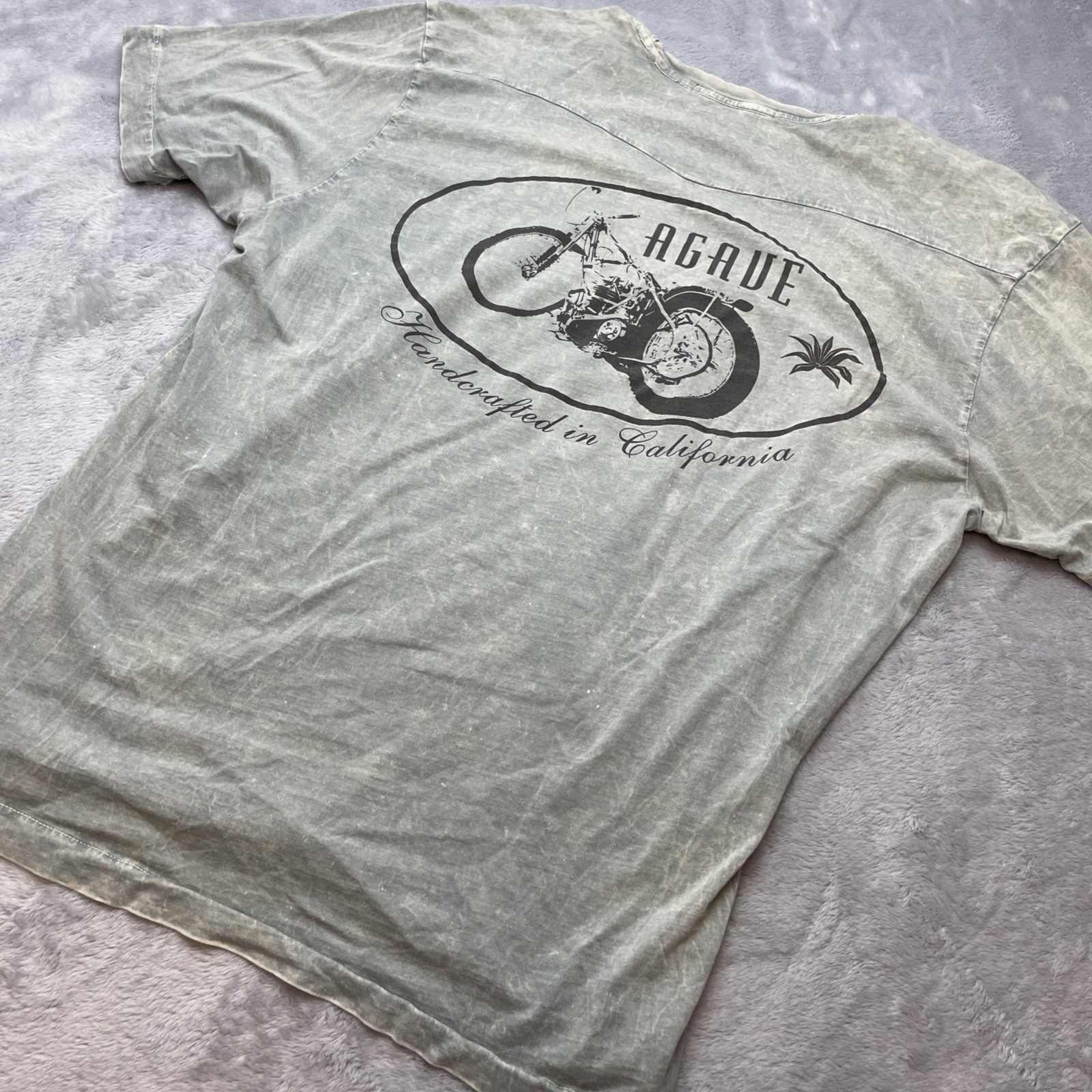 Jake Agave Mens Speedway BSA Tee Sz L Blue Vintage Wash Classic Cut Moto Grunge