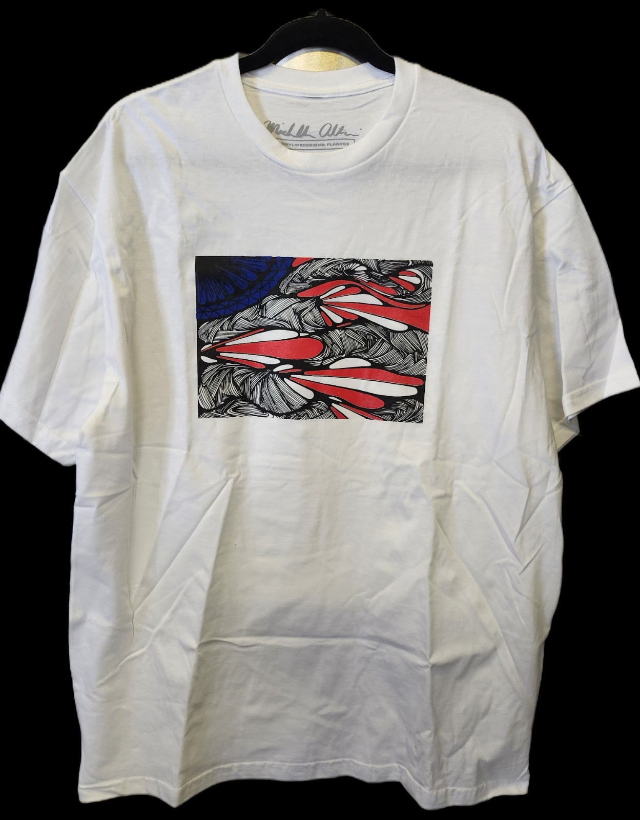 LINE BY LINE DESIGNS GRAPHIC ABSTRACT ART T-SHIRT LARGE FREE SHIPPING USA NEW