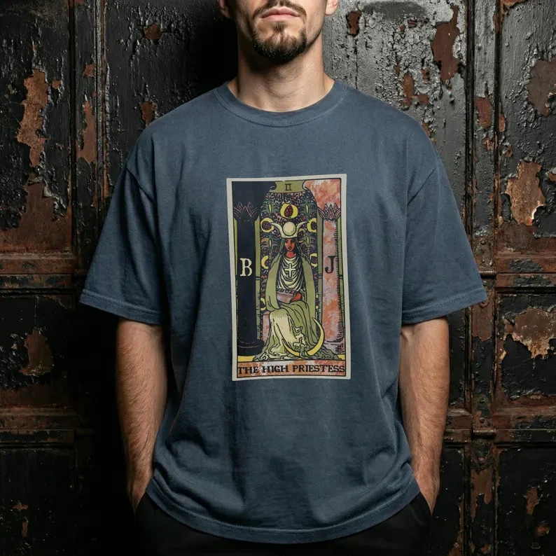 The High Priestess Tarot Shirt, Tarot Card T-Shirt, Witchy Graphic Tee,