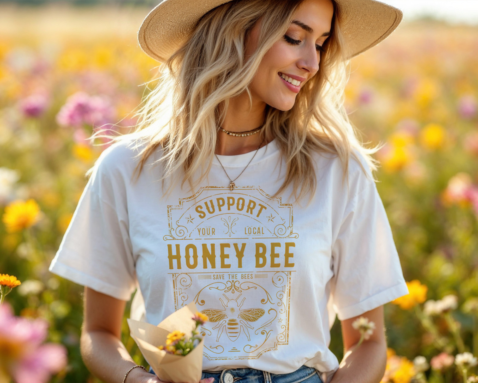 Support Your Local Honey Bee T-Shirt – Save the Bees Graphic Tee A316